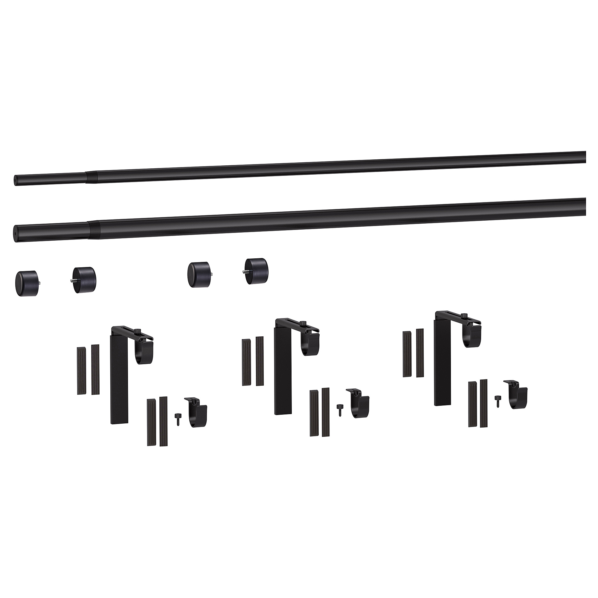 HUGAD/RÄCKA double curtain rod combination