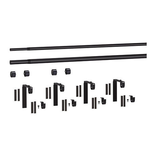 HUGAD/RÄCKA double curtain rod combination