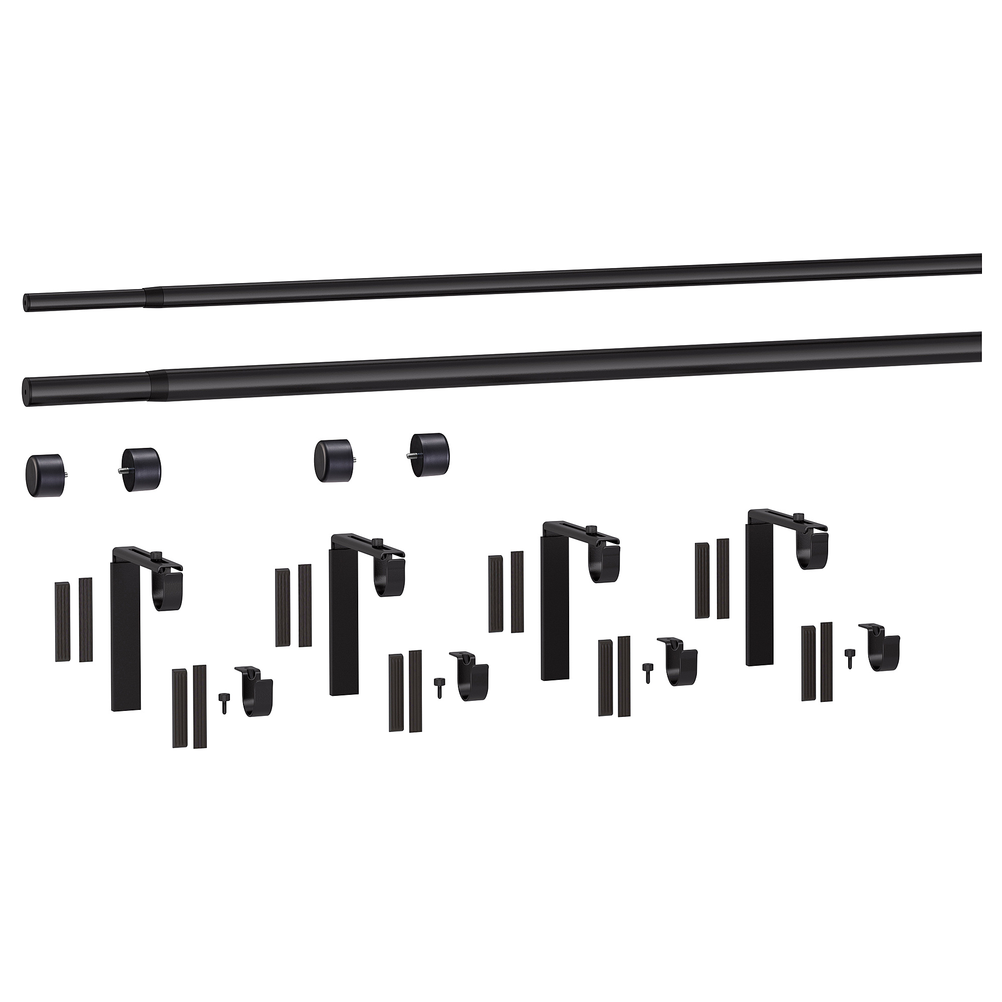 HUGAD/RÄCKA double curtain rod combination