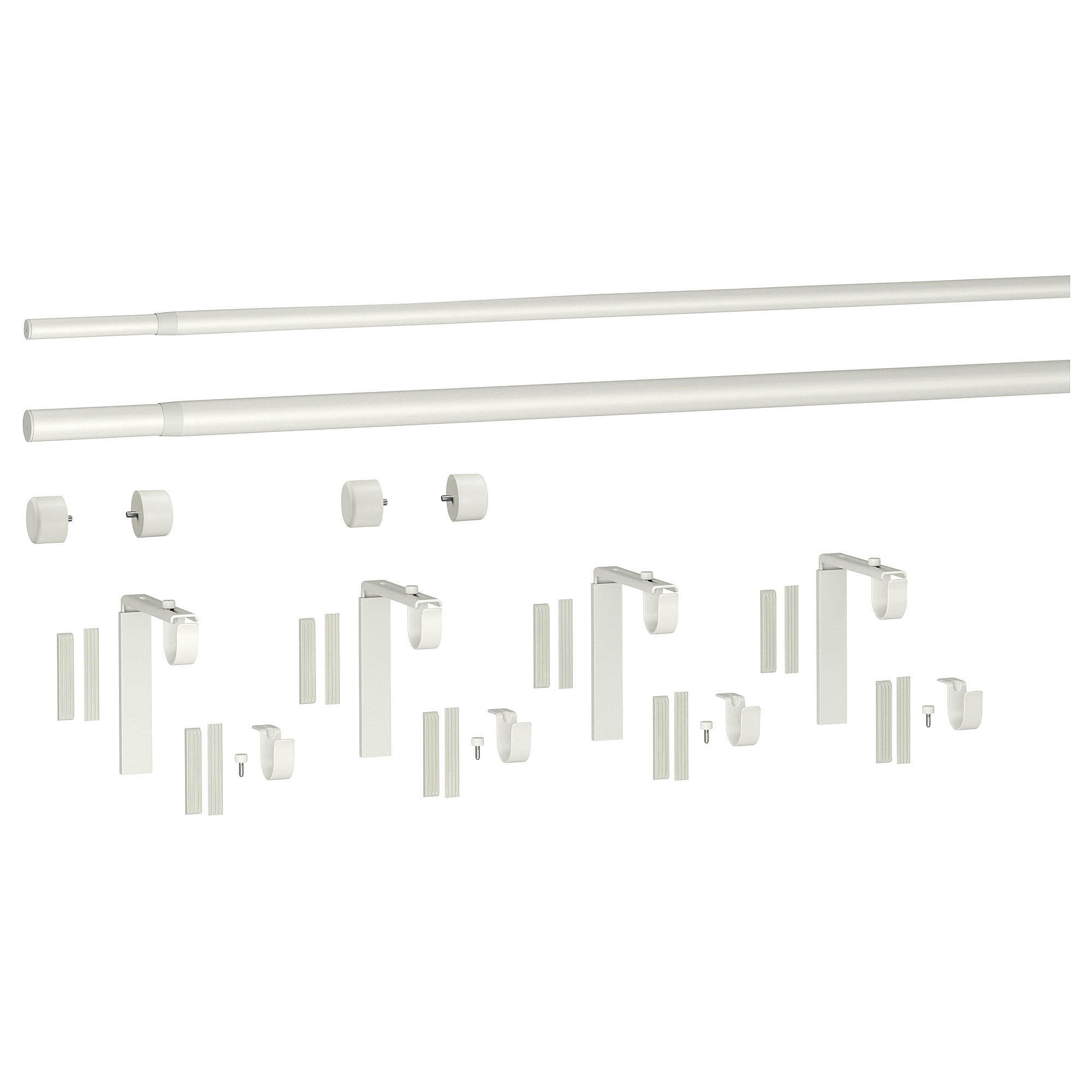 HUGAD/RÄCKA double curtain rod combination