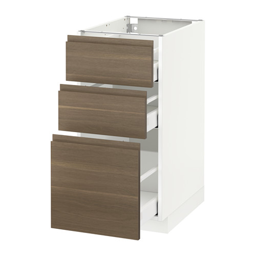 METOD - 附3抽底櫃, 白色 Maximera/Voxtorp 胡桃木 | IKEA 線上購物 - PE544357_S4