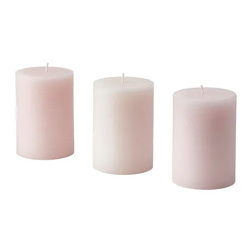LUGNARE - 柱狀香氛蠟燭, 茉莉花味/粉紅色, 30 時 | IKEA 線上購物 - PE850084_S4