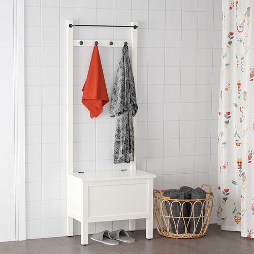 HEMNES - 儲物凳附毛巾架/掛鉤, 白色 | IKEA 線上購物 - PE718617_S4