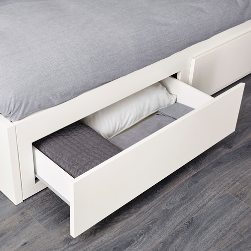 FLEKKE - 坐臥兩用床框附2抽屜, 白色 | IKEA 線上購物 - PE608747_S4