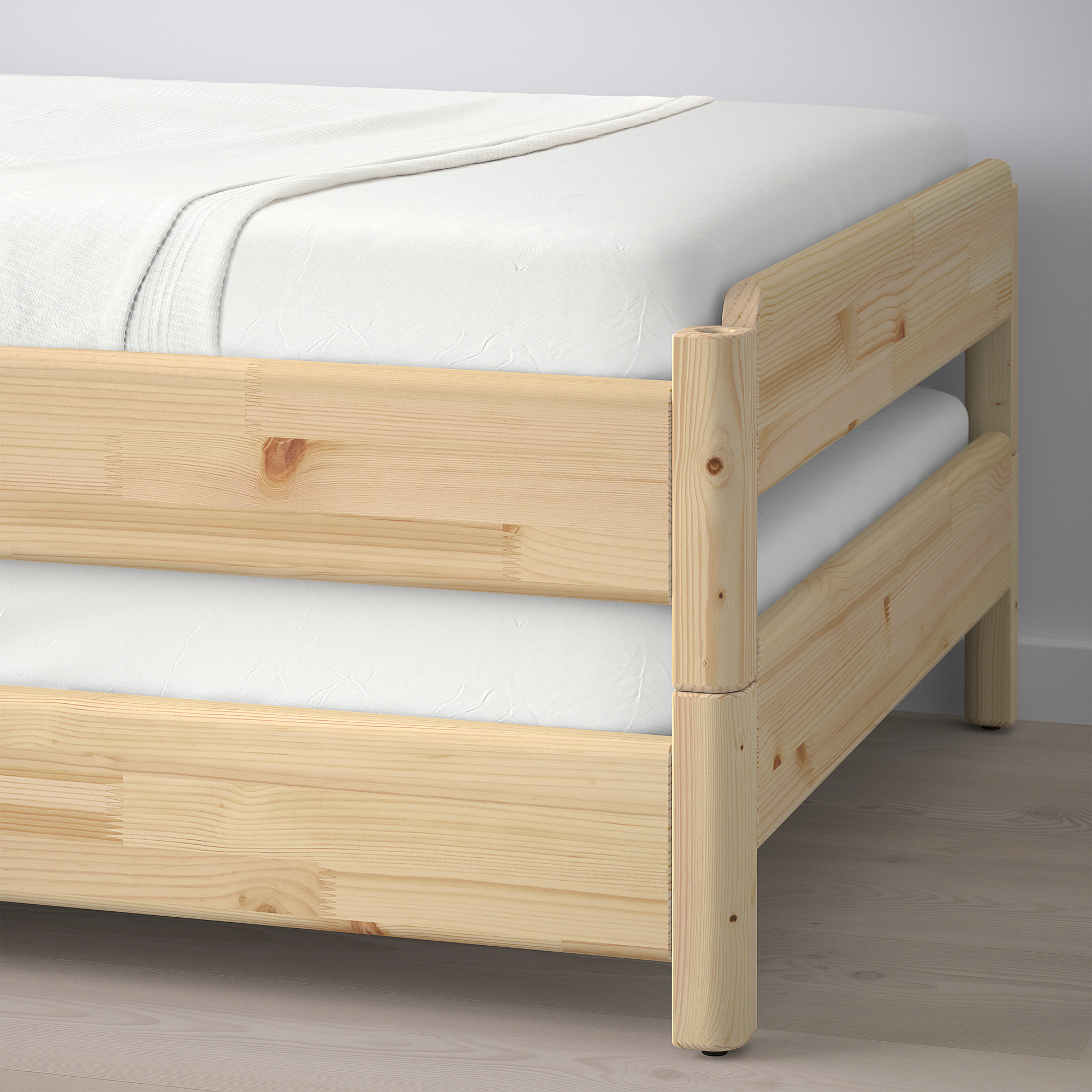 UTÅKER stackable bed with 2 mattresses