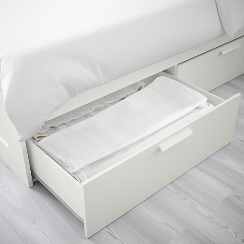 BRIMNES - bed frame with storage, white/Lönset | IKEA Taiwan Online - PE659486_S4