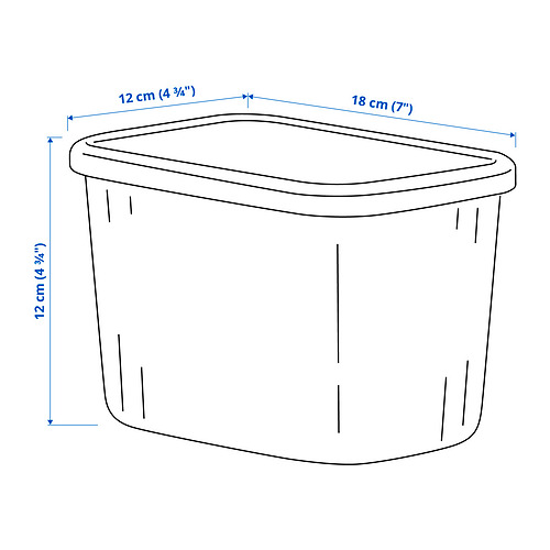 RYKTA storage box with lid