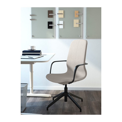 LÅNGFJÄLL - conference chair with armrests, Gunnared beige/black | IKEA Taiwan Online - PE607135_S4