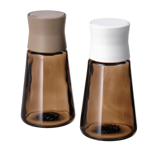 HALVTOM - salt and pepper shakers, glass/brown, 12 cm | IKEA Taiwan Online - PE889211_S4