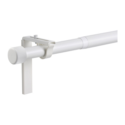 HUGAD - curtain rod combination, with wall/ceiling brackets/with finials white, 210-385 cm | IKEA Taiwan Online - E1025517_S4