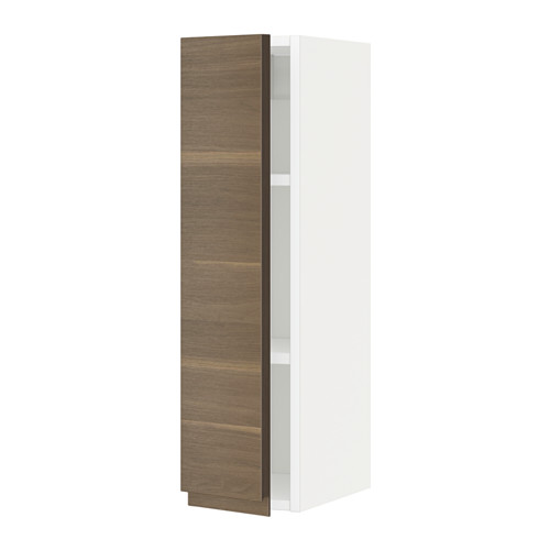METOD - wall cabinet with shelves, white/Voxtorp walnut effect | IKEA Taiwan Online - PE544684_S4