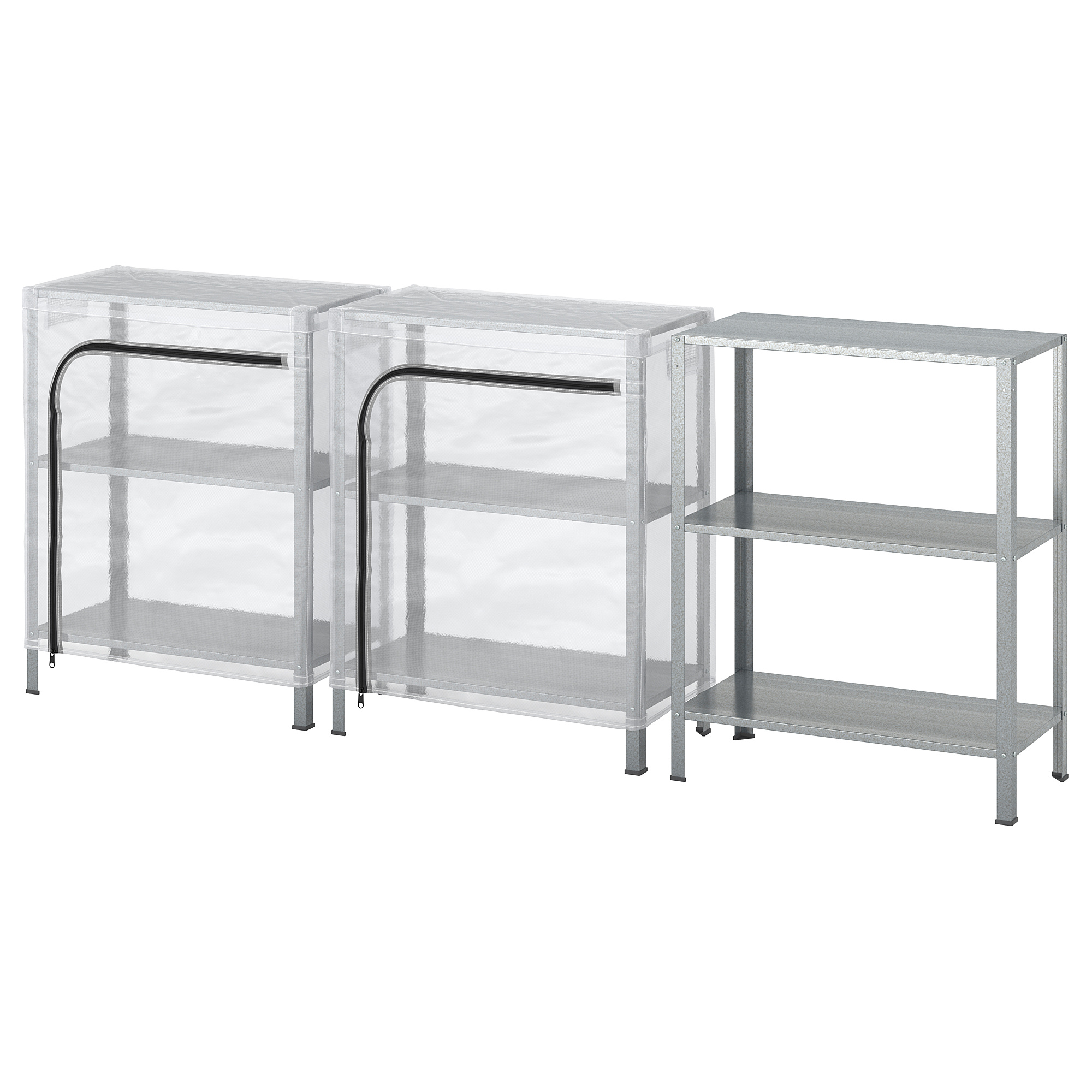 HYLLIS shelving units with covers