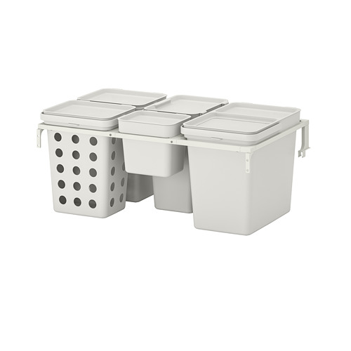 HÅLLBAR - waste sorting solution, for METOD kitchen drawer ventilated/light grey, 55 l | IKEA Taiwan Online - PE751248_S4