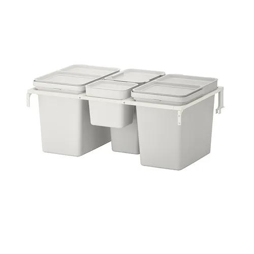 HÅLLBAR - 分類垃圾桶組合, METOD抽屜專用/淺灰色, 57 公升 | IKEA 線上購物 - PE751246_S4