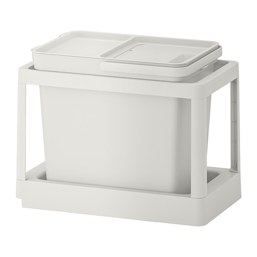 HÅLLBAR - waste sorting solution, with pull-out/light grey | IKEA Taiwan Online - PE751244_S4