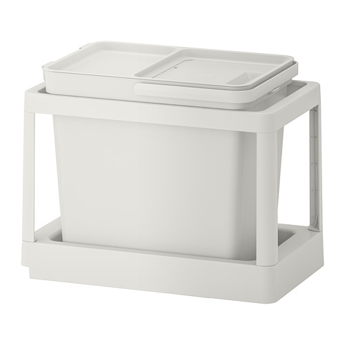 HÅLLBAR - waste sorting solution, with pull-out/light grey, 22 l | IKEA Taiwan Online - PE751244_S4