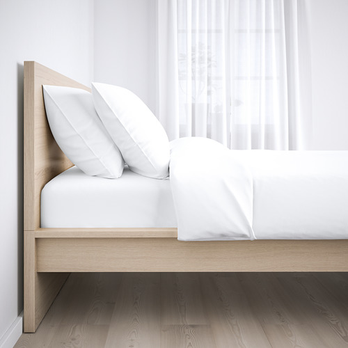 MALM - 雙人床框,染白橡木, 附LÖNSET床底板條 | IKEA 線上購物 - PE662095_S4