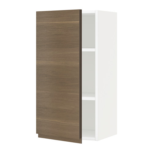 METOD - wall cabinet with shelves, white/Voxtorp walnut effect | IKEA Taiwan Online - PE544997_S4