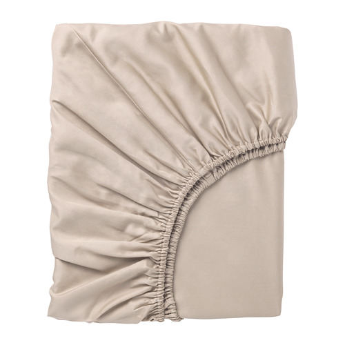 NATTJASMIN - fitted sheet, light beige, 150x200 cm | IKEA Taiwan Online - PE711747_S4
