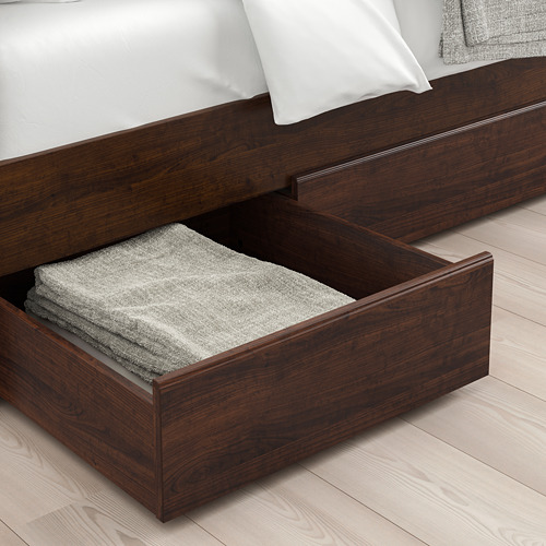 SONGESAND bed frame with 2 storage boxes