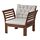 ÄPPLARÖ - armchair, outdoor, brown stained/Kuddarna grey | IKEA Taiwan Online - PE807782_S1