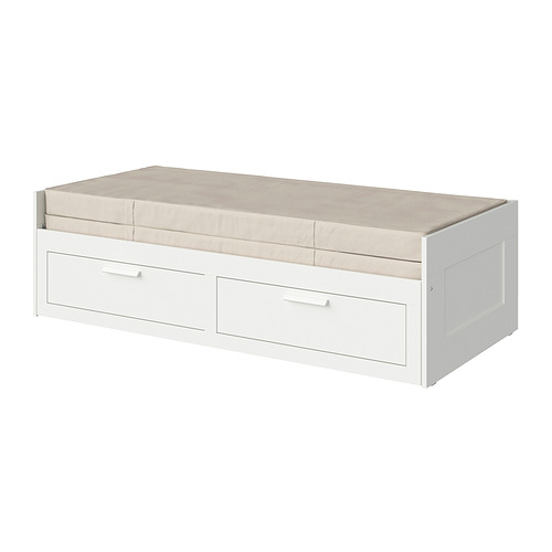 BRIMNES - 坐臥兩用床/2床底收納盒/2床墊, 白色/Vannareid 高硬, 80x200 公分 | IKEA 線上購物 - PE889556_S4