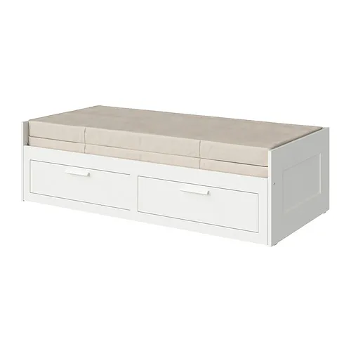 BRIMNES - 坐臥兩用床/2床底收納盒/2床墊, 白色/Vannareid 高硬, 80x200 公分 | IKEA 線上購物 - PE889556_S4