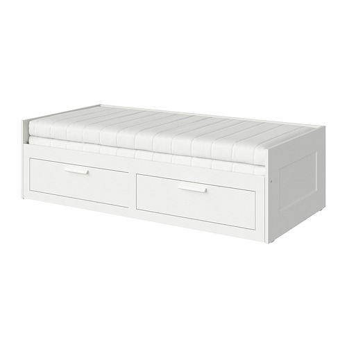 BRIMNES - 坐臥兩用床/2床底收納盒/2床墊, 白色/Åfjäll 軟硬適中, 80x200 公分 | IKEA 線上購物 - PE889557_S4
