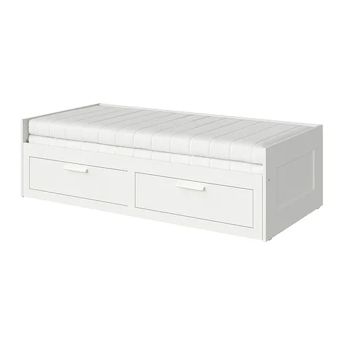 BRIMNES - 坐臥兩用床/2床底收納盒/2床墊, 白色/Åfjäll 軟硬適中, 80x200 公分 | IKEA 線上購物 - PE889557_S4