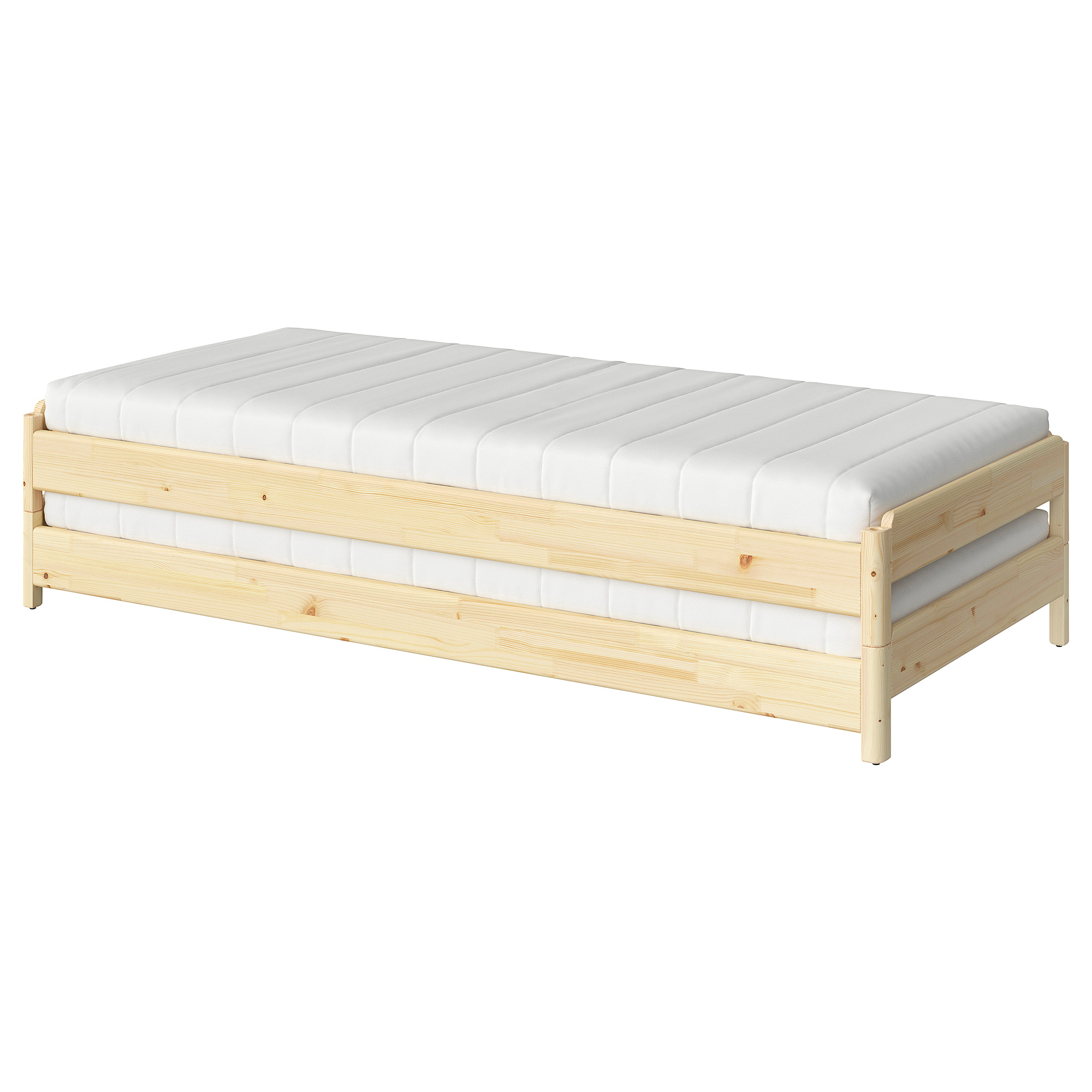 UTÅKER stackable bed with 2 mattresses