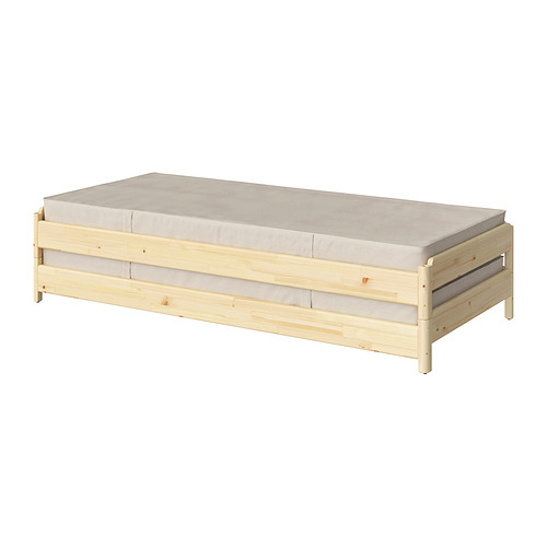 UTÅKER stackable bed with 2 mattresses