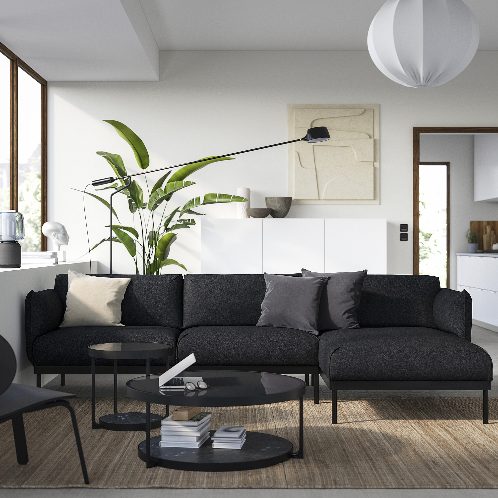ÄPPLARYD 3-seat sofa with chaise longue