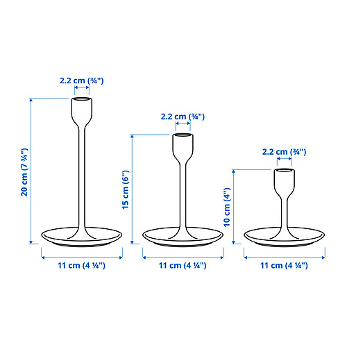 FULLTALIG candlestick, set of 3