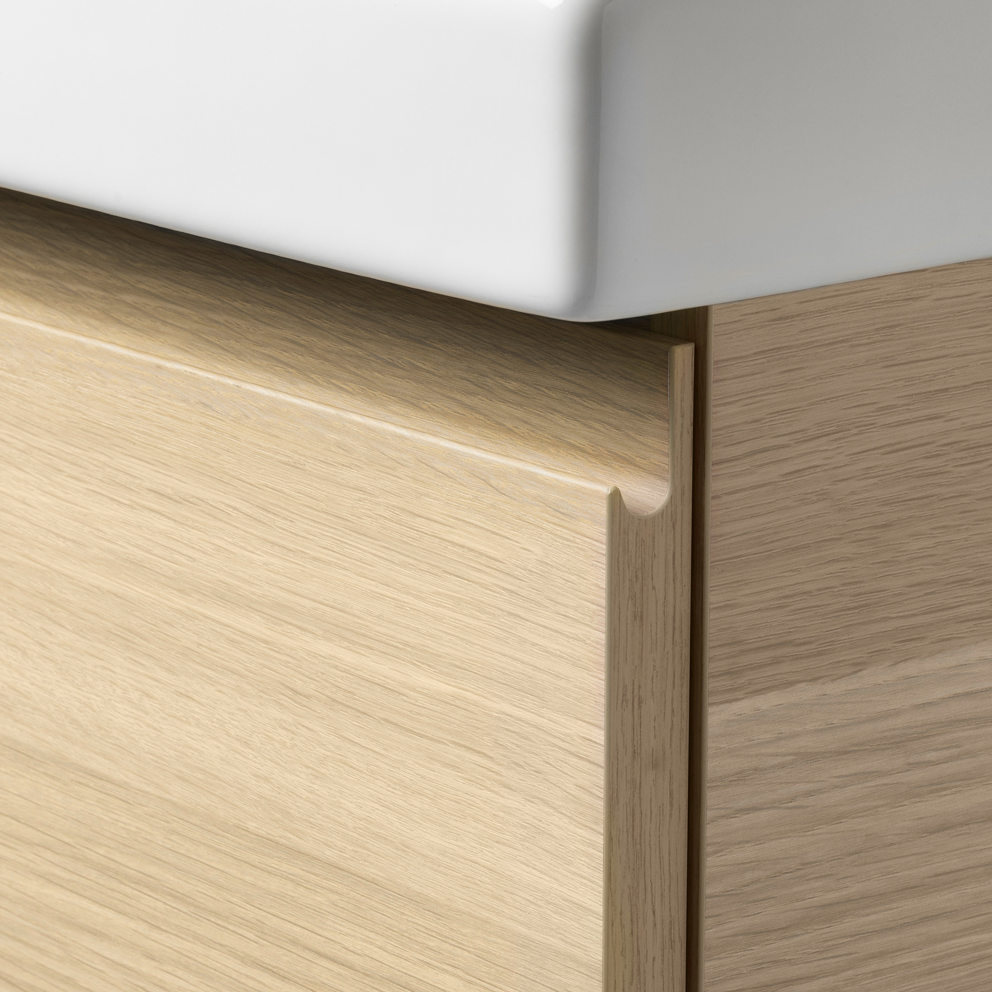 洗脸盆柜/2抽, 染白橡木纹/dalskr水龙头