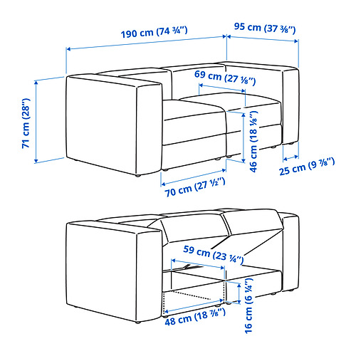 JÄTTEBO 2-seat modular sofa