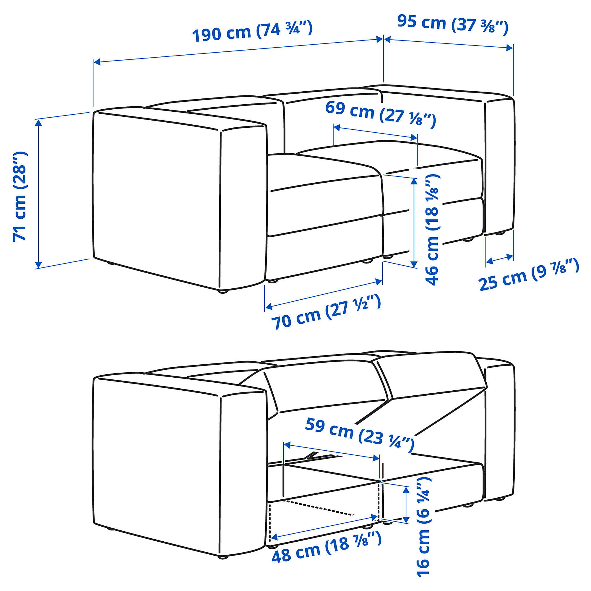 JÄTTEBO 2-seat modular sofa