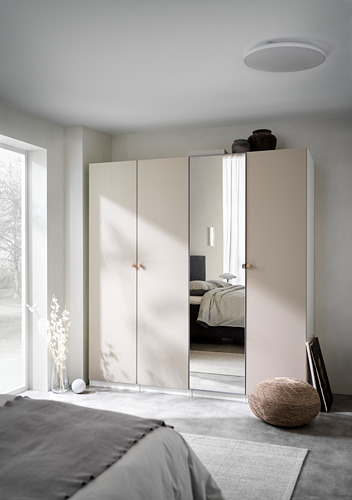 PAX/REINSVOLL/VIKEDAL - wardrobe combination, white/grey-beige mirror glass | IKEA Taiwan Online - PH171732_S4