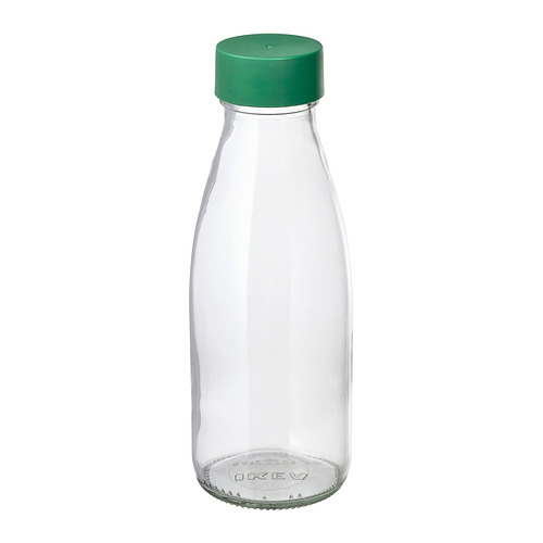 SPARTANSK - water bottle, clear glass/green, 0.5 l | IKEA Taiwan Online - PE850637_S4