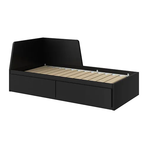 FLEKKE - 坐臥兩用床框附兩個床底收納盒, 黑棕色, 80x200 公分 | IKEA 線上購物 - PE889629_S4