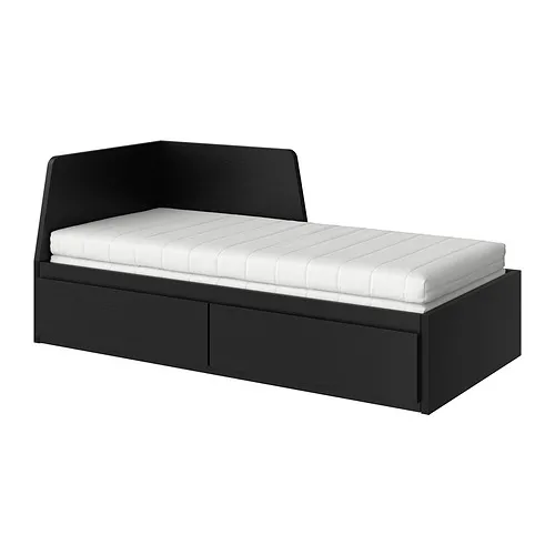 FLEKKE - 坐臥兩用床/2床底收納盒/2床墊, 黑棕色/Åfjäll 軟硬適中, 80x200 公分 | IKEA 線上購物 - PE889631_S4