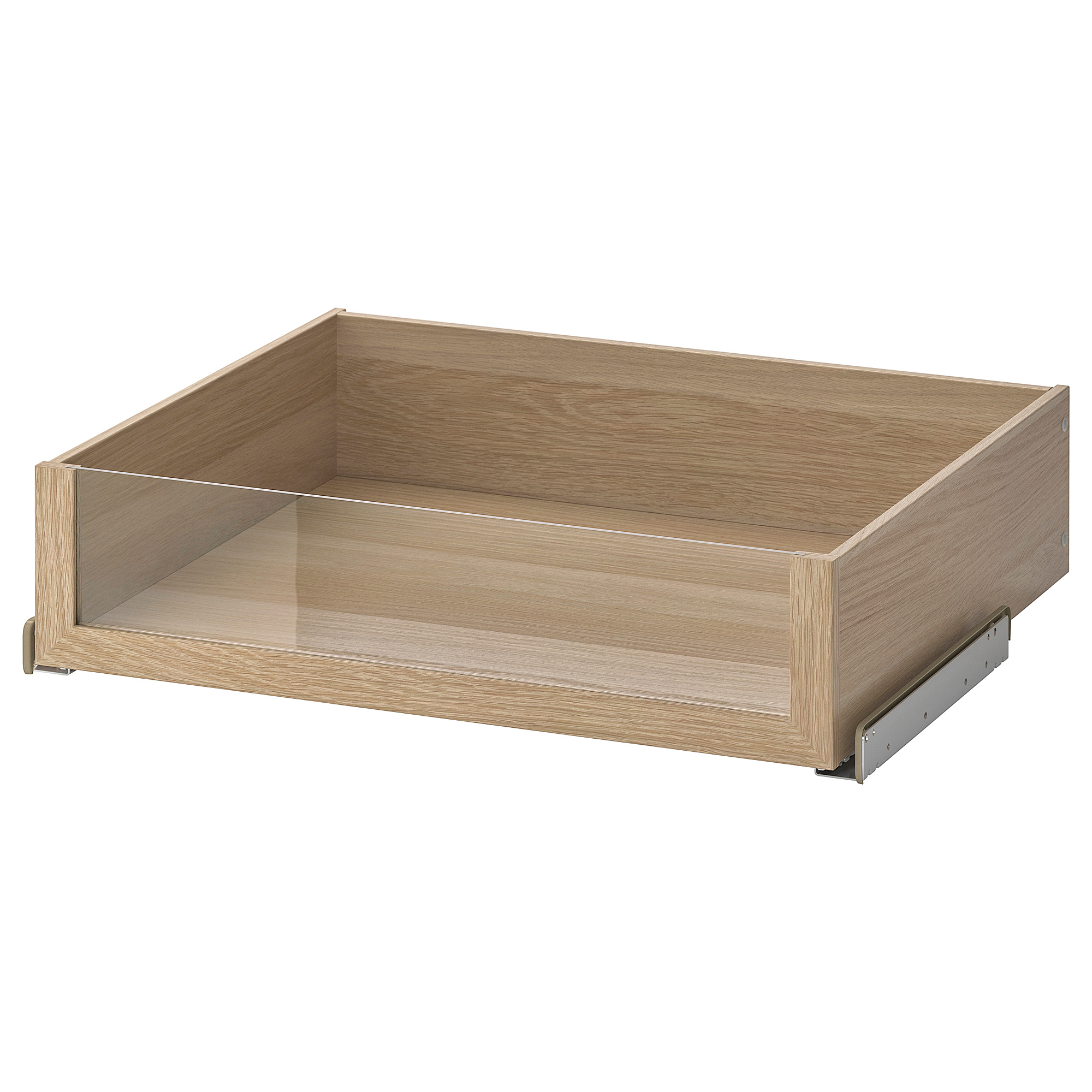 抽屉附玻璃面板, 染白橡木纹