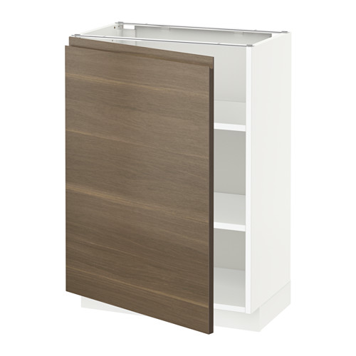 METOD - base cabinet with shelves, white/Voxtorp walnut effect | IKEA Taiwan Online - PE545779_S4