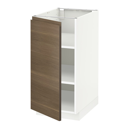 METOD - base cabinet with shelves, white/Voxtorp walnut effect | IKEA Taiwan Online - PE545818_S4