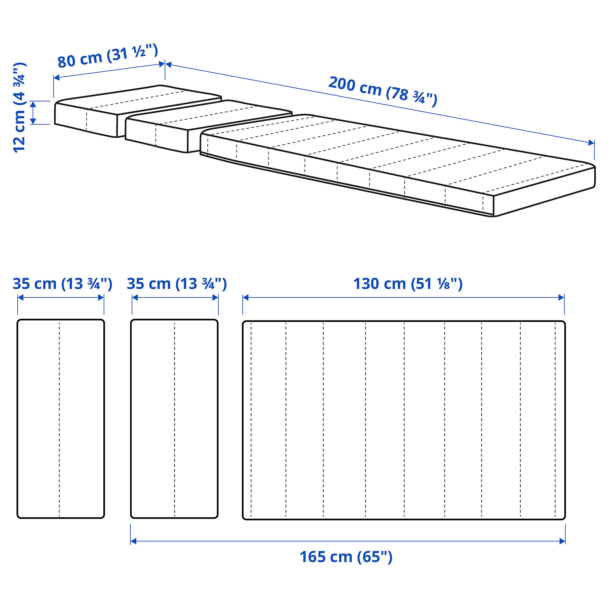 INNERLIG sprung mattress for extendable bed