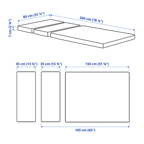 PLUTTEN foam mattress for extendable bed