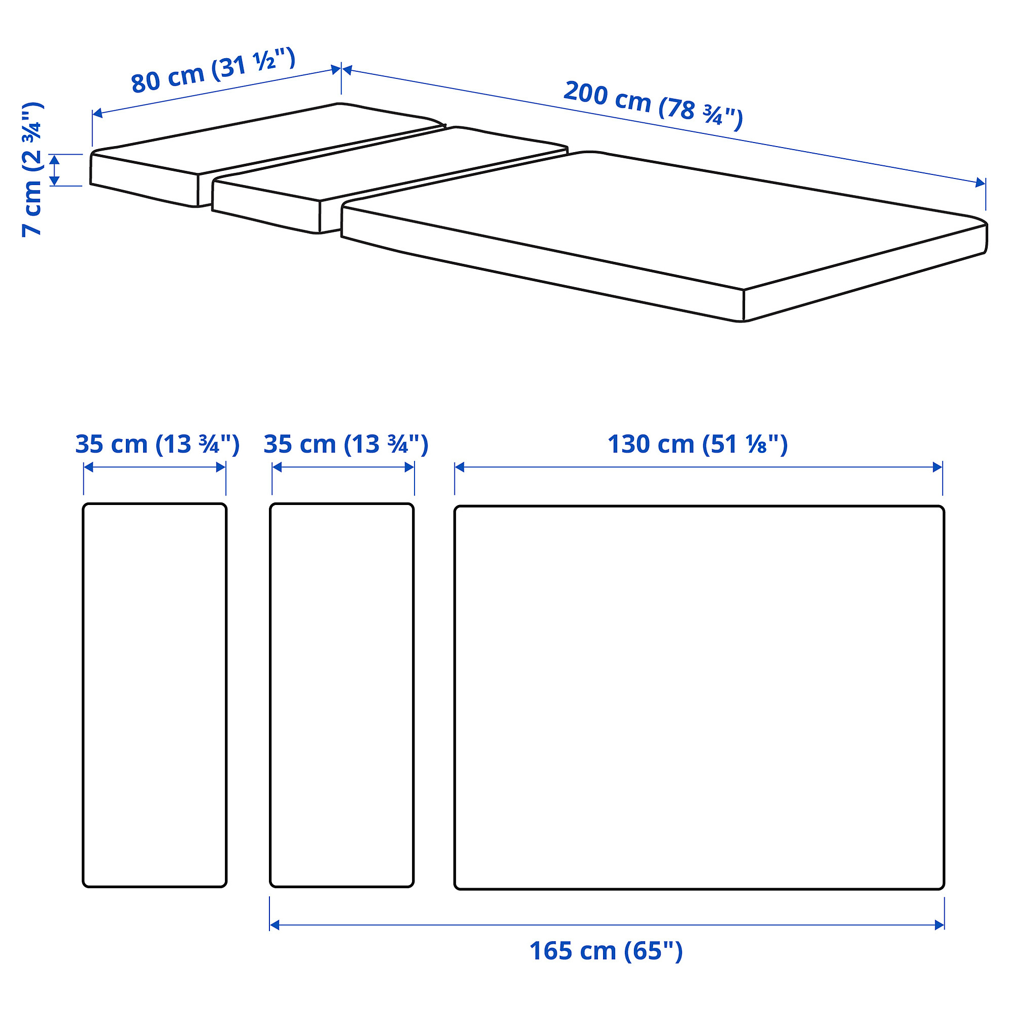 PLUTTEN foam mattress for extendable bed