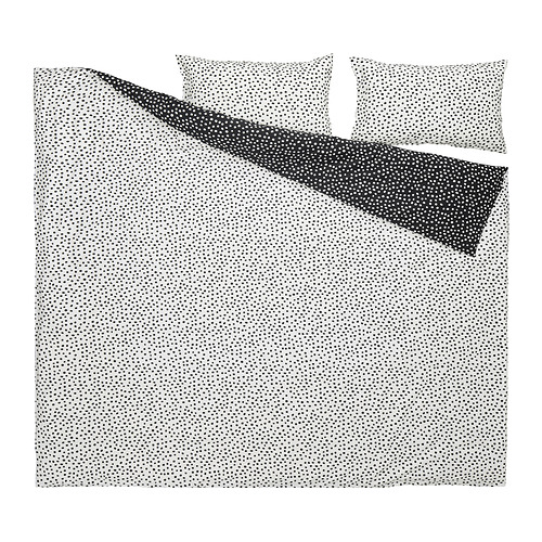 BJÖRKGRÅMAL duvet cover and 2 pillowcases