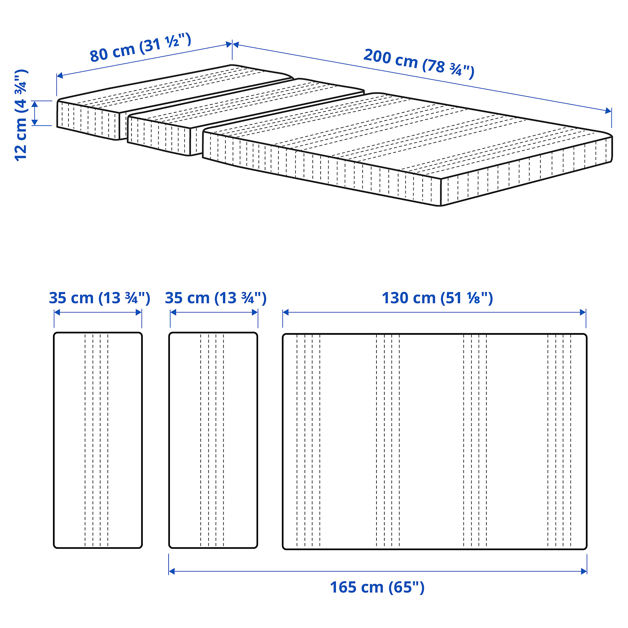 ÖMSINT pocket sprung mattress for ext bed