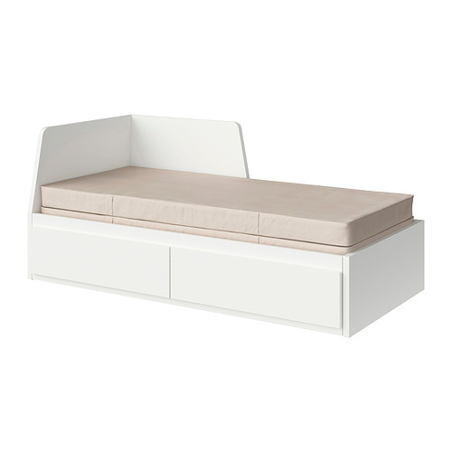 FLEKKE - 坐臥兩用床/2床底收納盒/2床墊, 白色/Vannareid 高硬, 80x200 公分 | IKEA 線上購物 - PE889836_S4