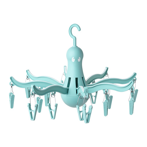PRESSA - hanging dryer 16 clothes pegs, turquoise | IKEA Taiwan Online - PE712056_S4